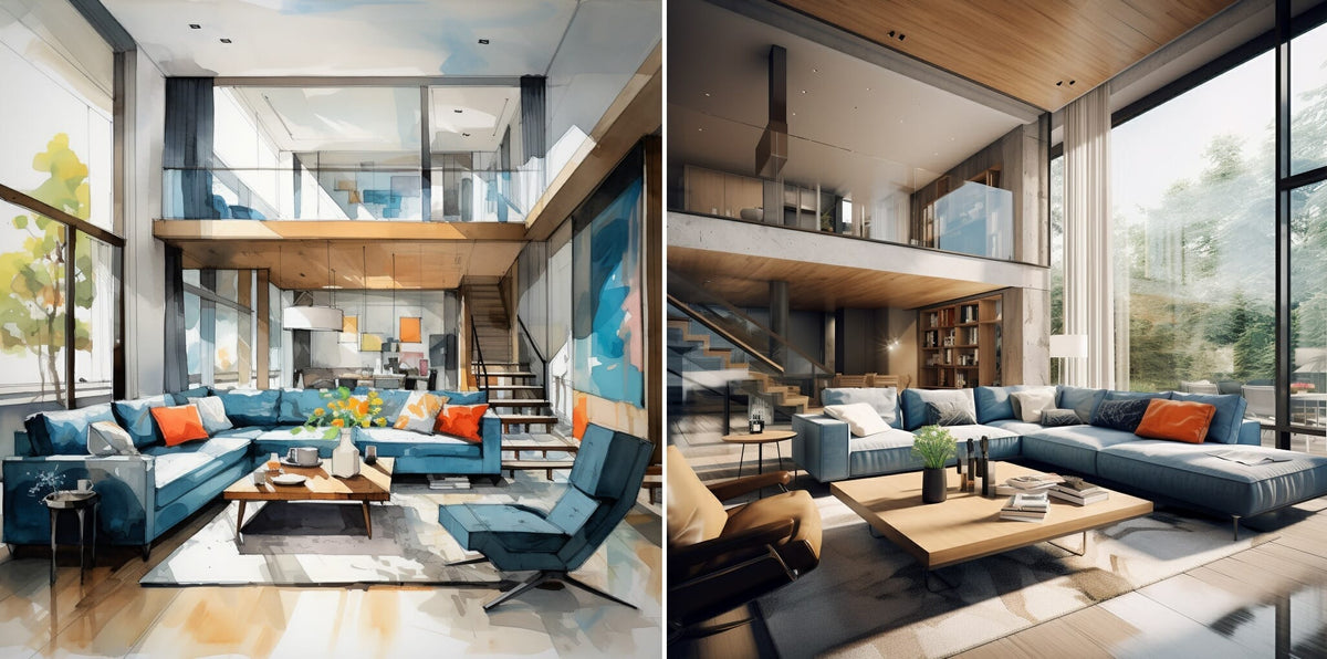 AI Generated Interior Designs of Living Rooms