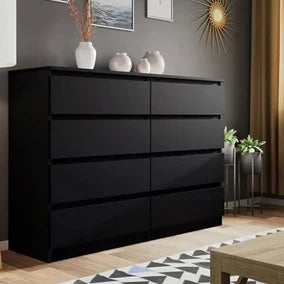 Matte Black Chest of Drawers Sleek and Minimalist Design