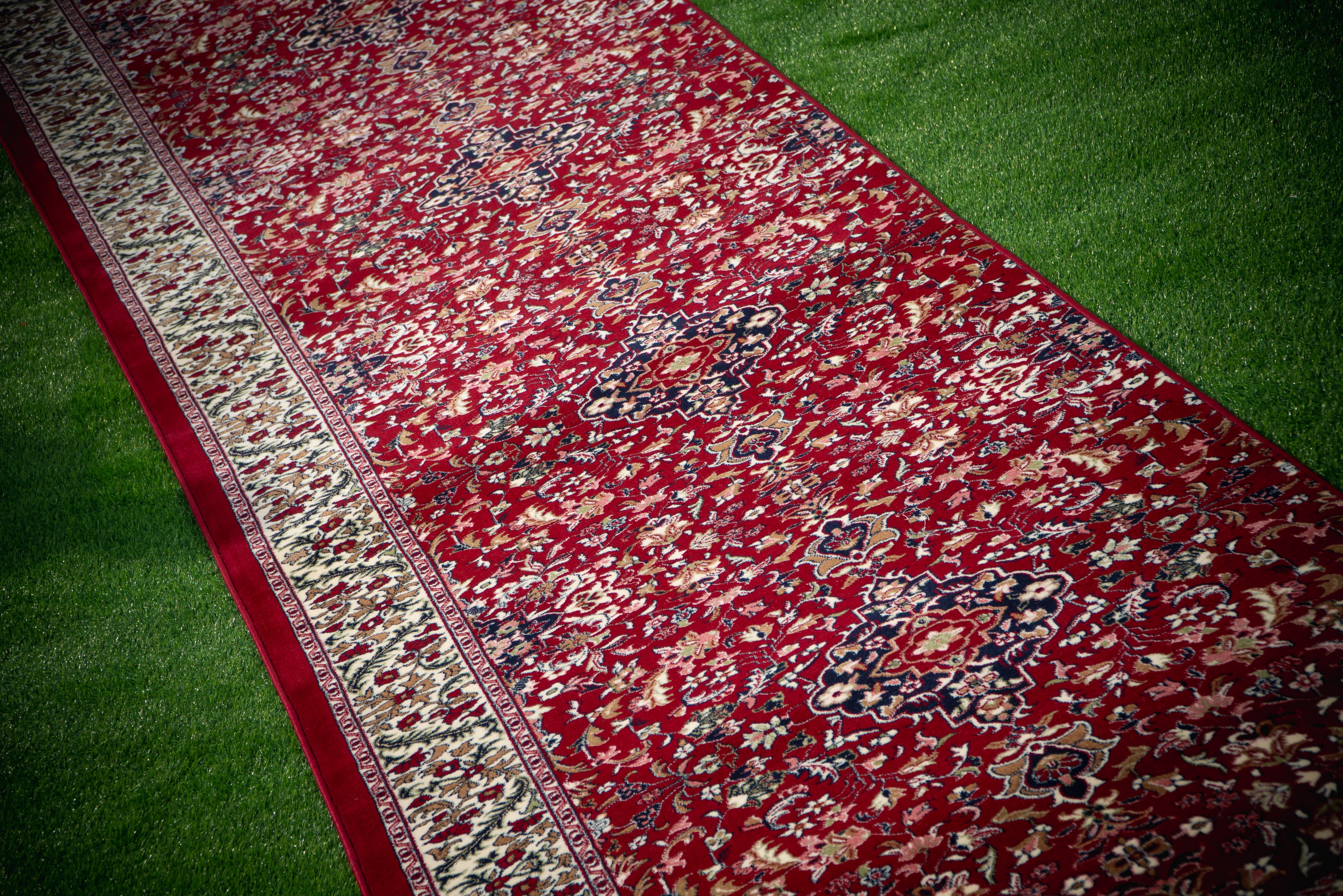 Traditional Floral Red Prayer Mat