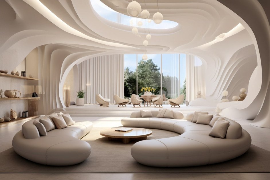 AI generated Living Room Design Curvy