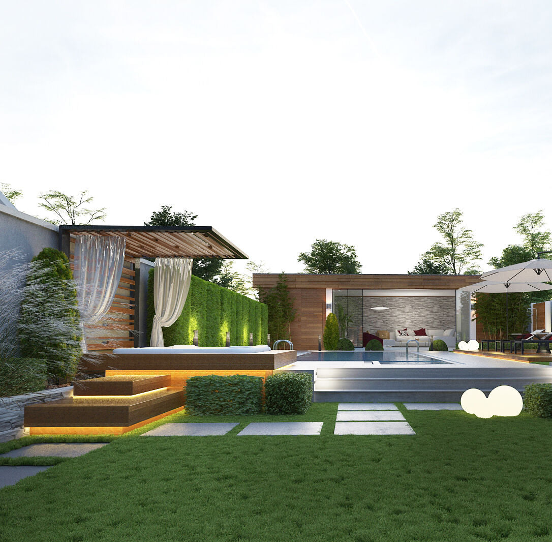 Home Garden Modern Sitting Space and Amenities 